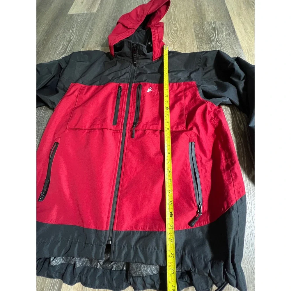 Frogg Toggs ToadZ Rain Jacket Mens Size M Red Black Hooded Waterproof Outdoor